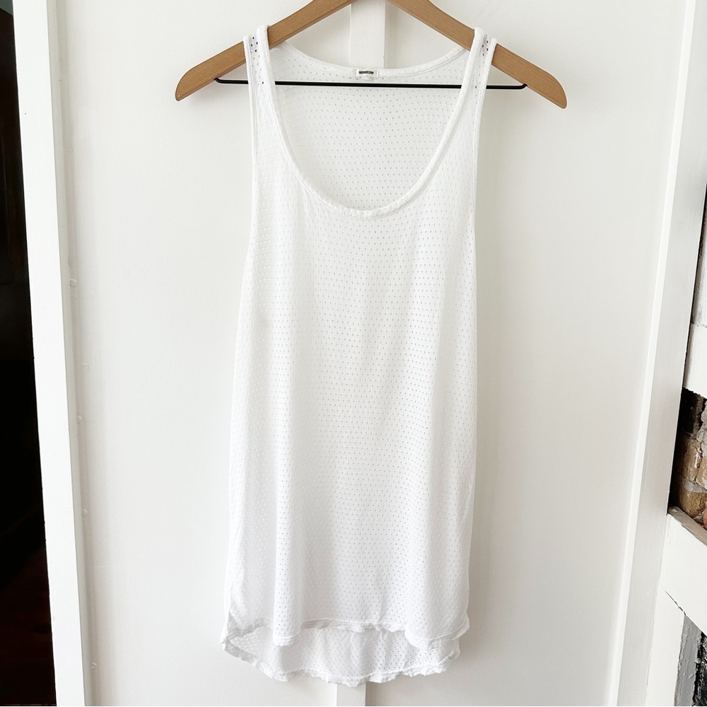 MONROW white modal scoop neck tank